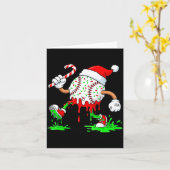 Baseball Santa Hat Christmas Ice Cream Drip Candy Karte (Gelbe Blume)