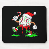 Baseball Santa Hat Christmas Ice Cream Drip Candy  Mousepad (Vorne)