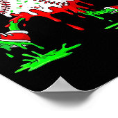 Baseball Santa Hat Christmas Ice Cream Drip Candy  Poster (Ecke)