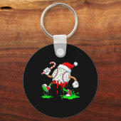 Baseball Santa Hat Christmas Ice Cream Drip Candy  Schlüsselanhänger (Vorderseite)