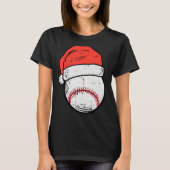 Baseball Santa Hat Sports Christmas Xmas Boys Men T-Shirt (Vorderseite)