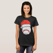 Baseball Santa Hat Sports Christmas Xmas Boys Men T-Shirt (Vorne ganz)