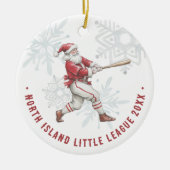 Baseball Santa Personalisiert Foto Keramik Ornament (Vorne)