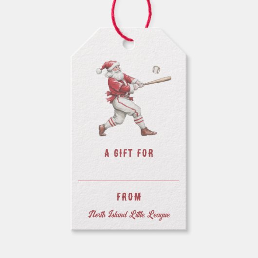 Baseball Santa Personalized Christmas Geschenkanhänger (Vorderseite)