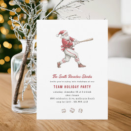 Baseball Santa Swingin' Into Christmas Party Einladung
