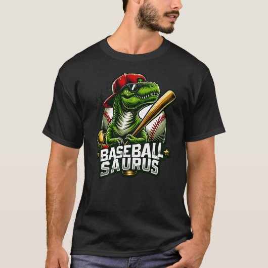 Baseball Saurus Dinosaur Softball Baseball Sports T-Shirt (Vorderseite)