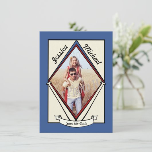 Baseball Save the Date (Stehend Vorderseite)