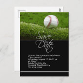 Baseball Save the Date auf grünem Gras auf der Pos Postkarte (Vorne/Hinten)