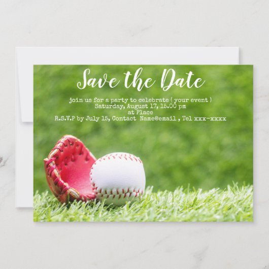 Baseball Save the Date Einladung (Vorderseite)