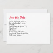 Baseball Save the Date Einladung (Rückseite)