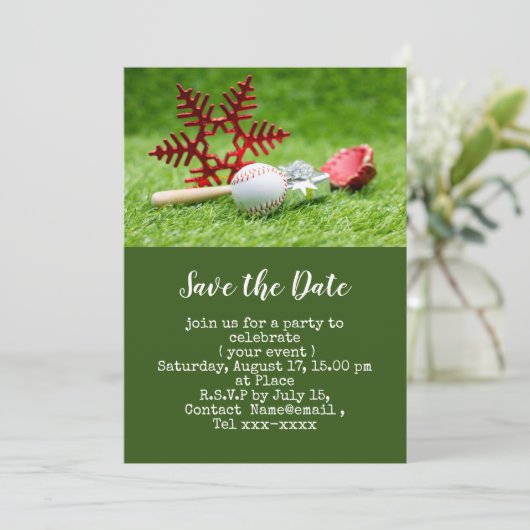 Baseball Save the Date Einladung (Stehend Vorderseite)