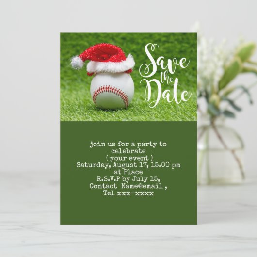 Baseball Save the Date Einladung (Stehend Vorderseite)