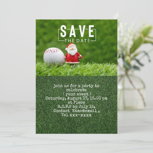 Baseball Save the Date Einladung (Stehend Vorderseite)