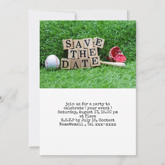 Baseball Save the Date Einladung (Vorderseite)