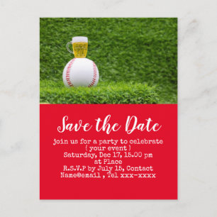 Baseball Save the Date für Baseball-Party Postkarte