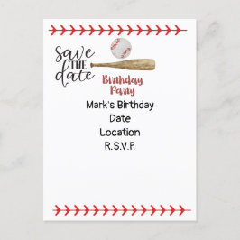 Baseball Save the Date für Geburtstag Einladungspostkarte