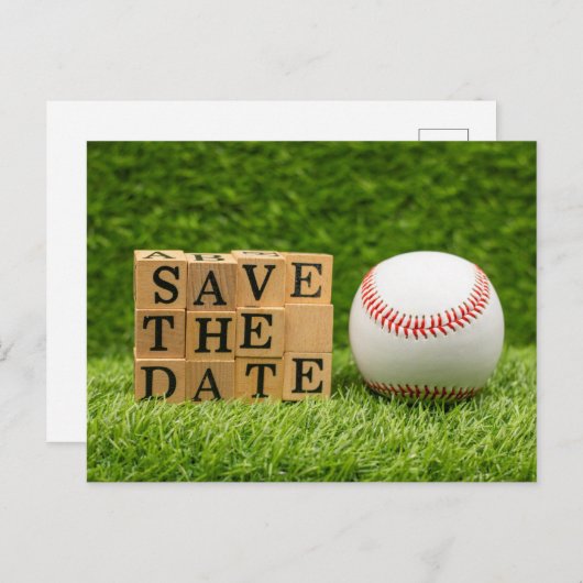 Baseball Save the Date für Party Postkarte (Vorne/Hinten)