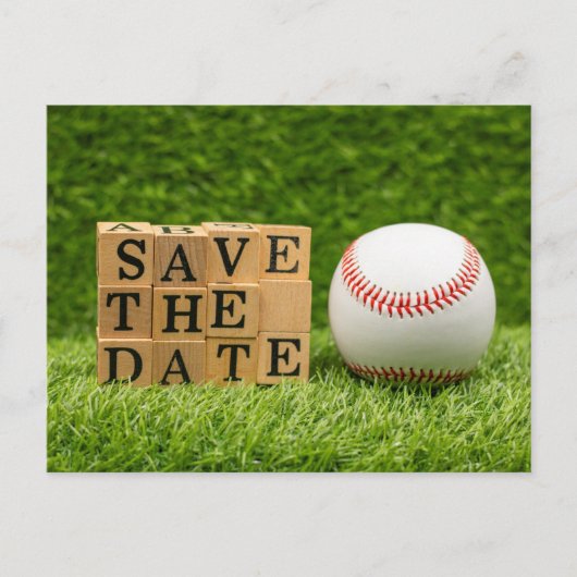 Baseball Save the Date für Party Postkarte (Vorderseite)