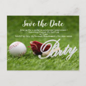 Baseball Save the Date mit Ball, Fledermaus und Ha Postkarte (Vorderseite)