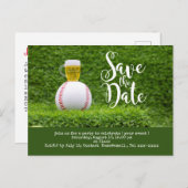 Baseball Save the Date mit Bierglas Postkarte (Vorne/Hinten)