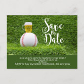 Baseball Save the Date mit Bierglas Postkarte (Vorderseite)
