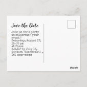 Baseball Save the Date mit Bierglas Postkarte (Rückseite)