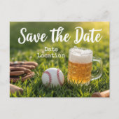 Baseball Save the Date mit Bierglas Postkarte (Vorderseite)
