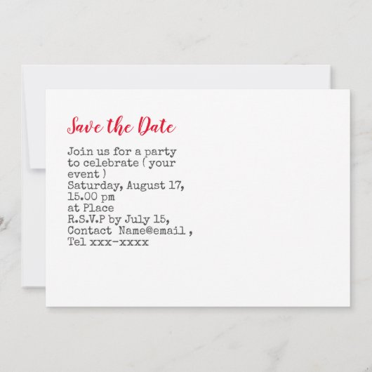 Baseball Save the Date mit der amerikanischen Flag Einladung (Rückseite)