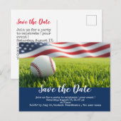 Baseball Save the Date mit der amerikanischen Flag Postkarte (Vorne/Hinten)