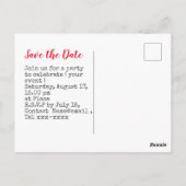 Baseball Save the Date mit der amerikanischen Flag Postkarte (Rückseite)