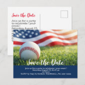 Baseball Save the Date mit der amerikanischen Flag Postkarte (Vorne/Hinten)