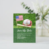 Baseball Save the Date mit der amerikanischen Flag Postkarte (Stehend Vorderseite)