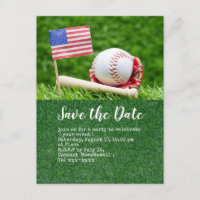 Baseball Save the Date mit der amerikanischen Flag