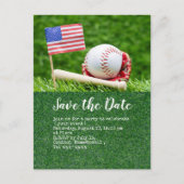 Baseball Save the Date mit der amerikanischen Flag Postkarte (Vorderseite)