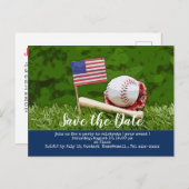 Baseball Save the Date mit der Flagge von America Postkarte (Vorne/Hinten)