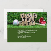 Baseball Save the Date mit grünem Ball Postkarte (Vorne/Hinten)