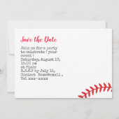 Baseball Save the Date Party Einladung (Rückseite)