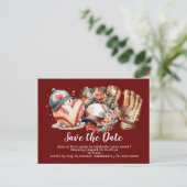 Baseball Save the Date Postkarte (Stehend Vorderseite)