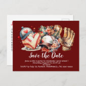 Baseball Save the Date Postkarte (Vorne/Hinten)