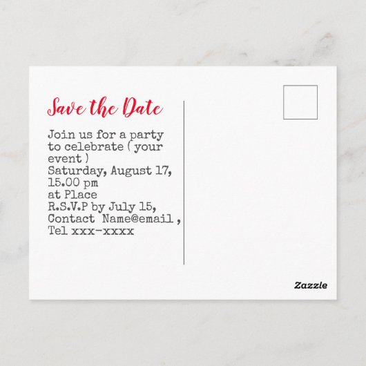 Baseball Save the Date Postkarte (Rückseite)