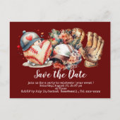 Baseball Save the Date Postkarte (Vorderseite)