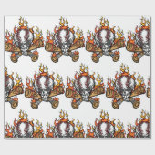 Baseball-Schädel Geschenkpapier (Flach)