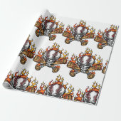 Baseball-Schädel Geschenkpapier (Ungerollt)