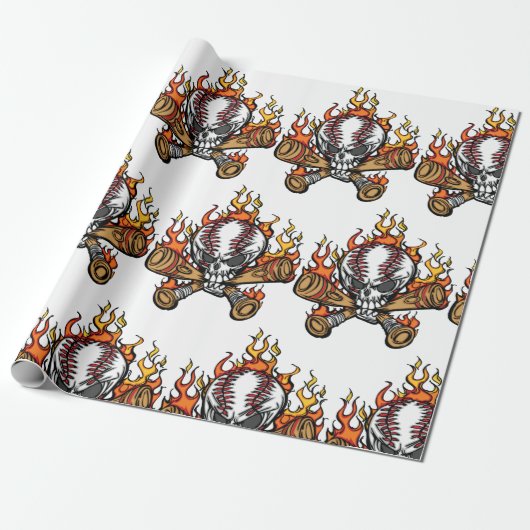 Baseball-Schädel Geschenkpapier (Ungerollt)