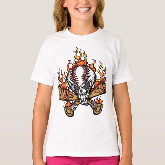 Baseball-Schädel T-Shirt (Vorderseite)