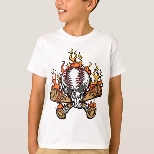 Baseball-Schädel T-Shirt (Vorderseite)