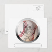 Baseball-Schädel und -Kreuze Postkarte (Vorne/Hinten)