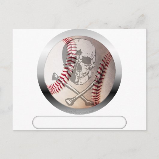 Baseball-Schädel und -Kreuze Postkarte (Vorderseite)