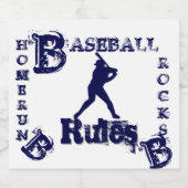 Baseball Schaumweinetikett (Einzelnes Label)
