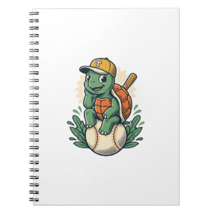 Baseball-Schildkröte Vintage-Gravur Grafikdesign_1 Notizblock